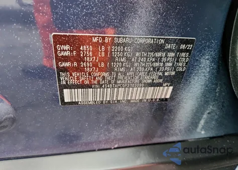 2023 Subaru Outback Touring from USA, damaged, VIN 4S4BTAPC0P3103090